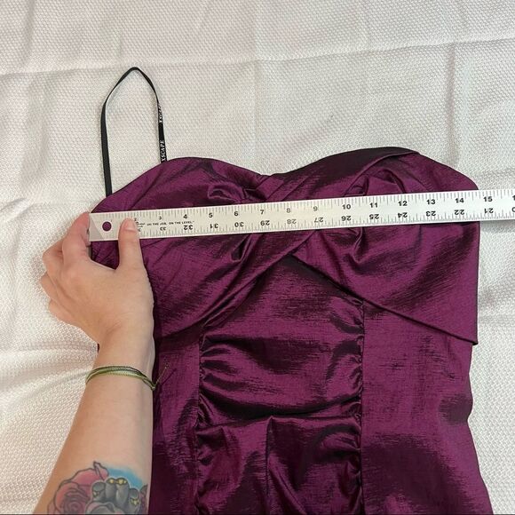 Xscape Metallic Magenta Strapless Mini Dress‎ - Picture 6 of 11